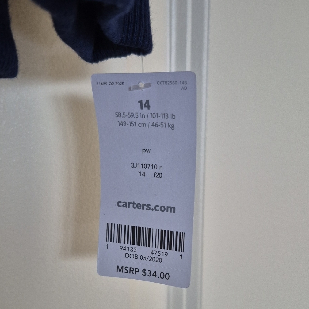 Carter's Blue Half-Zip Sweater with Textured Knit - Picture 2 of 3